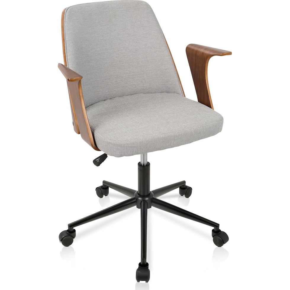 lexi gray and walnut office chair   