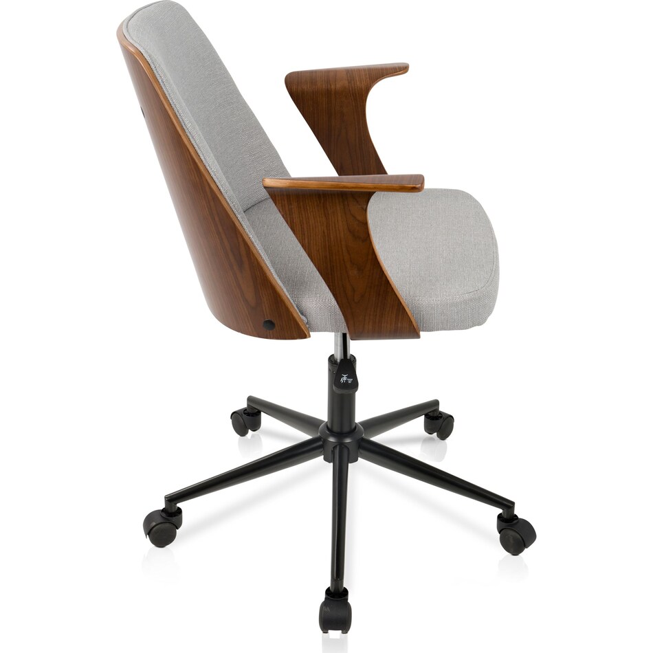 lexi gray and walnut office chair   