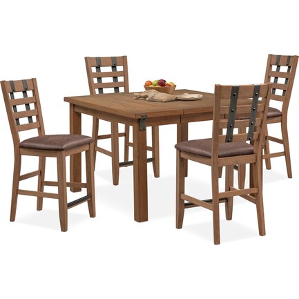 Hampton Counter-Height Dining Table and 4 Stools - Sandstone