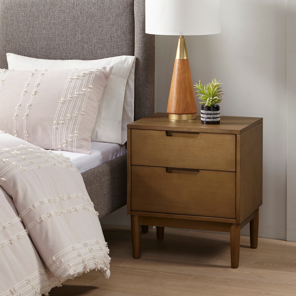 light brown nightstand   