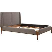 light brown queen bed   