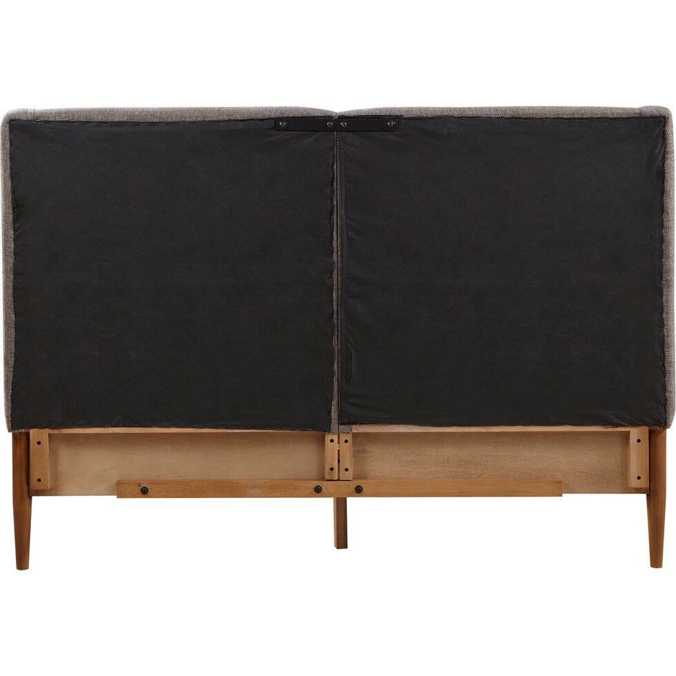 light brown queen bed   
