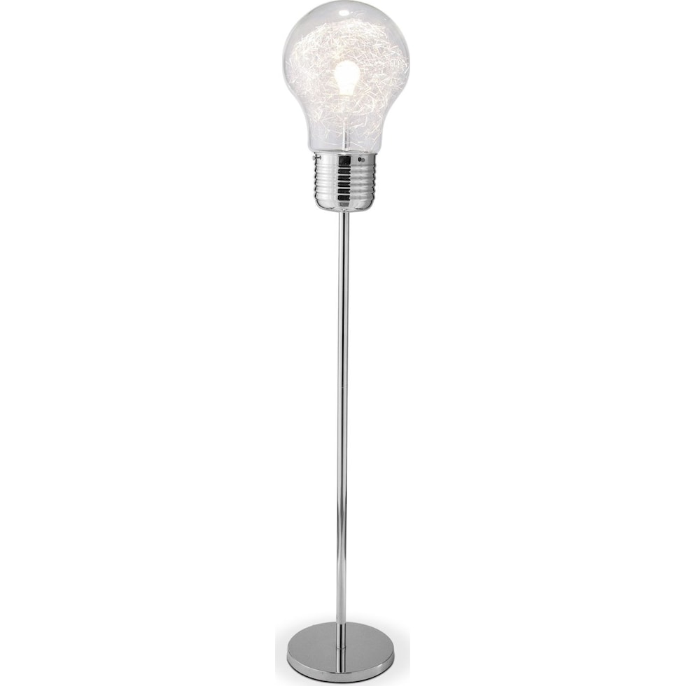 light bulb silver floor lamp   