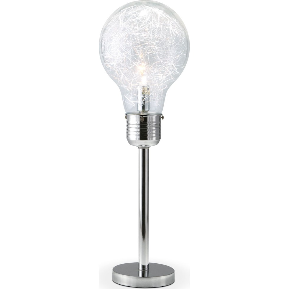 light bulb silver table lamp   