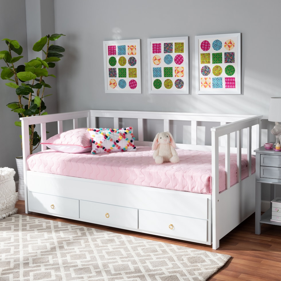 lilou white twin bed   