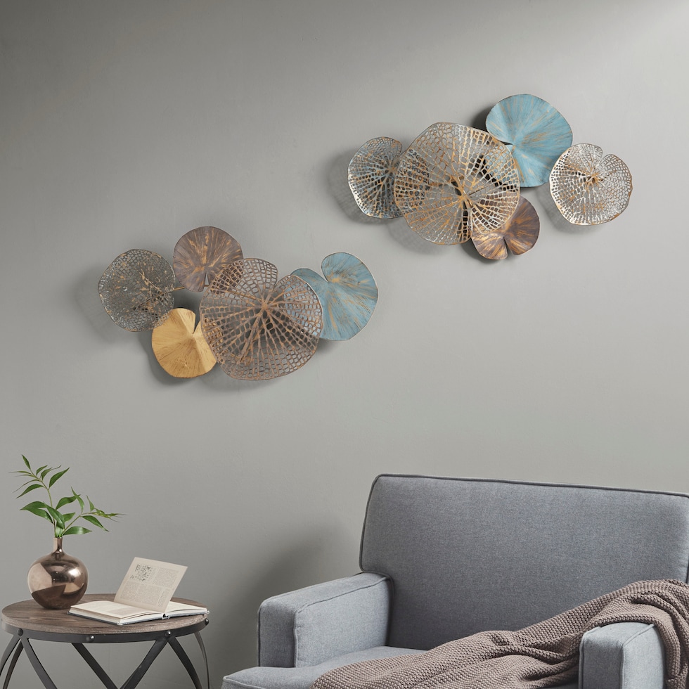 lilypad multicolor wall art   