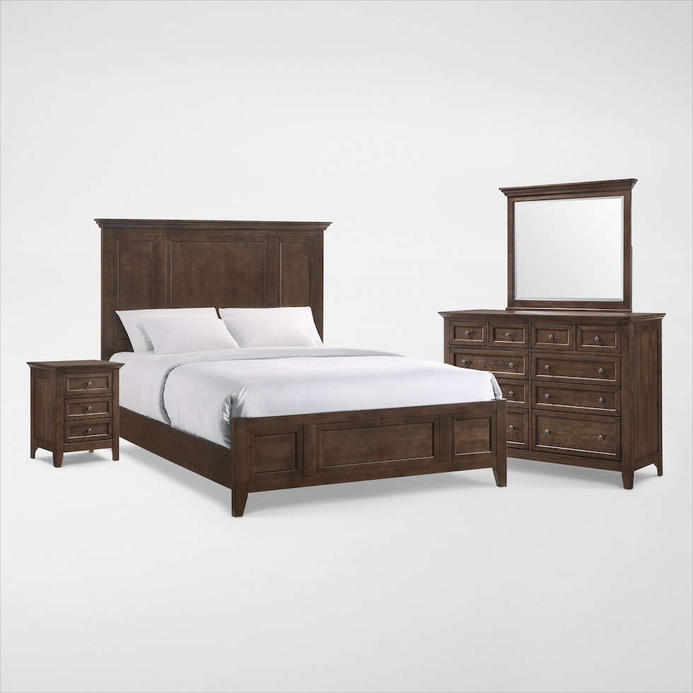 lincoln dark brown  pc queen bedroom web   