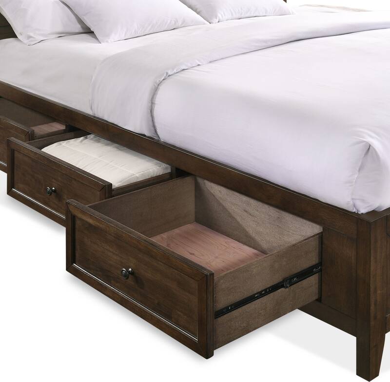 Lincoln 6Piece Storage Bedroom Set with Nightstand, Dresser and Mirror