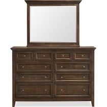 lincoln dark brown dresser and mirror   