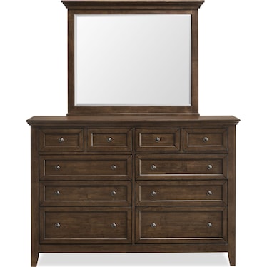 Lincoln Dresser and Mirror - Hickory