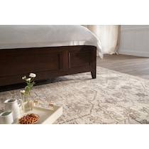 lincoln dark brown king bed   