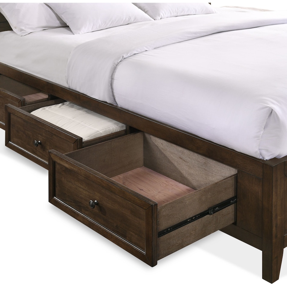 lincoln dark brown queen bed   