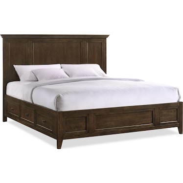 Lincoln Queen Storage Bed - Hickory