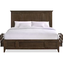 lincoln dark brown queen storage bed   