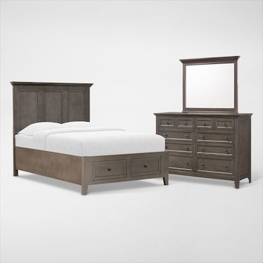 Lincoln Solid Wood 5-Piece Youth Bedroom Set with Dresser and Mirror