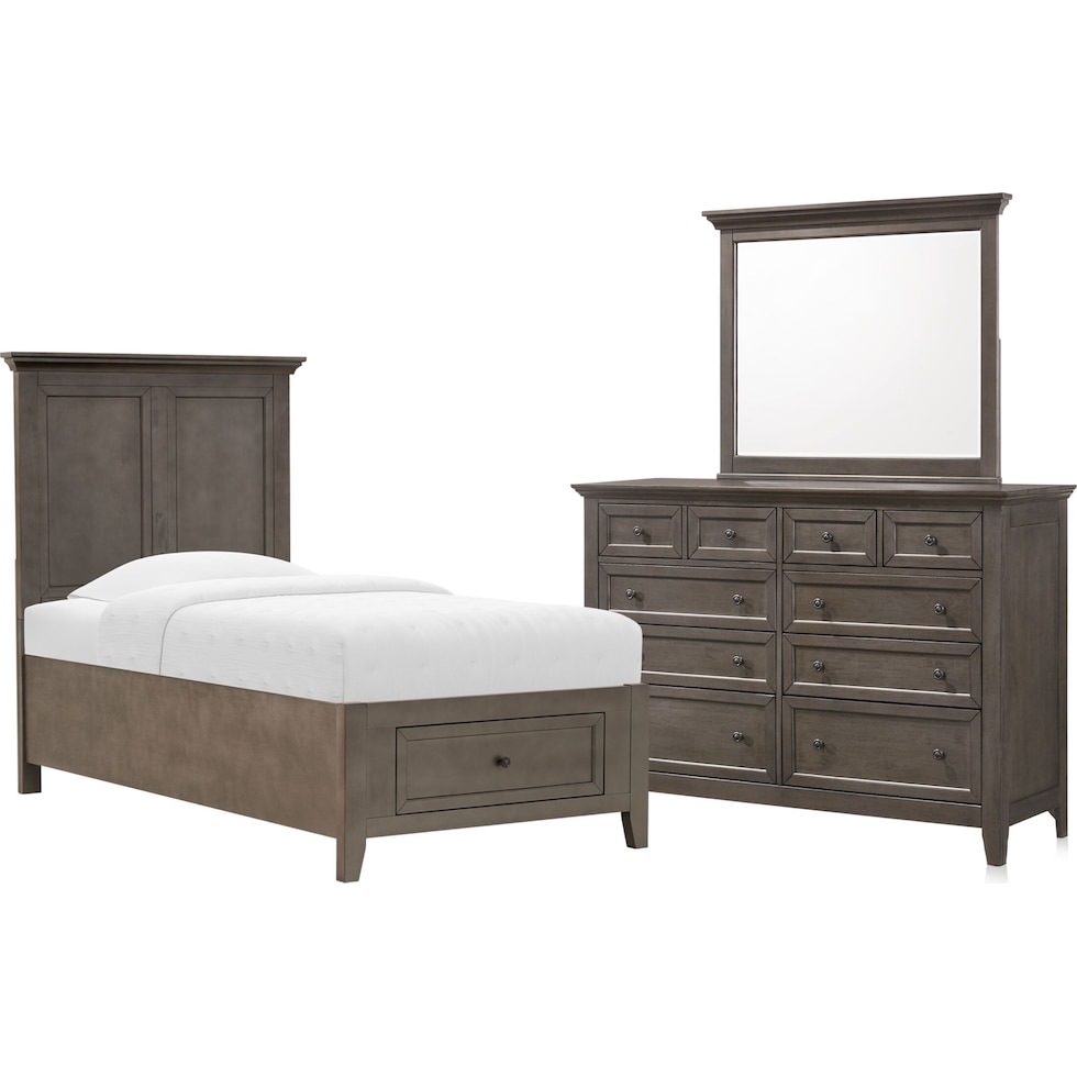 lincoln gray  pc twin bedroom   