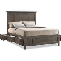 lincoln gray  pc queen storage bedroom   