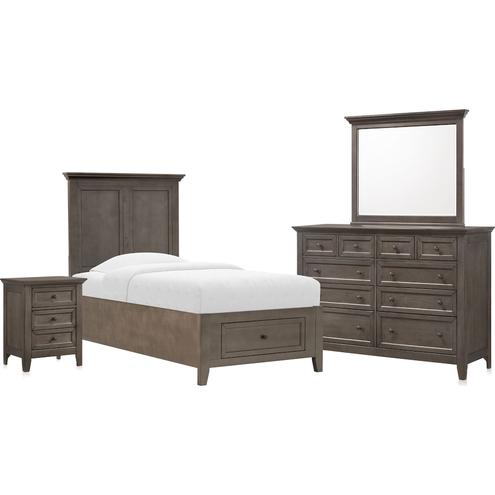 lincoln gray  pc twin bedroom   