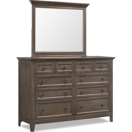 Lincoln Dresser and Mirror - Gray
