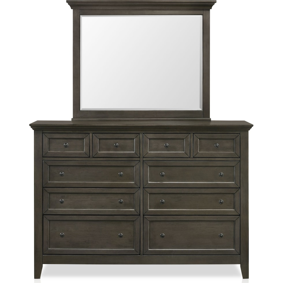 lincoln gray dresser and mirror   