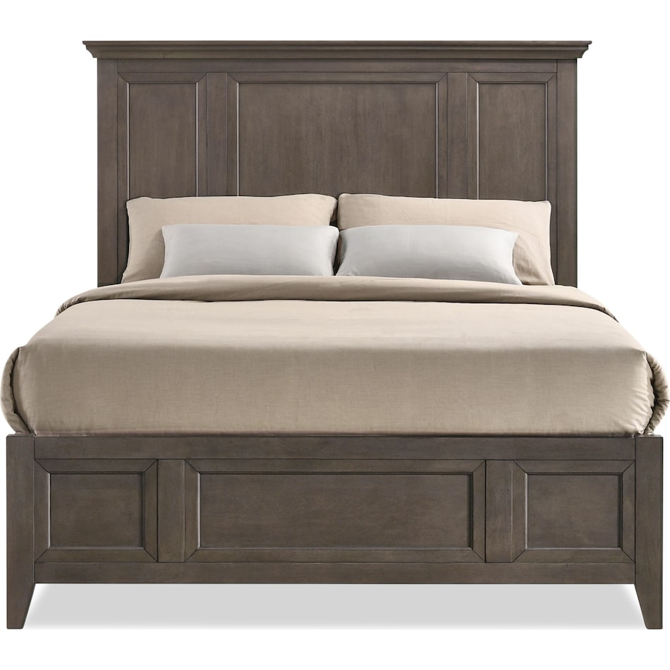 lincoln gray queen storage bed   