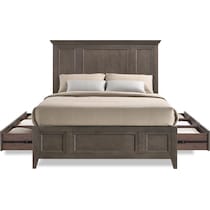 lincoln gray queen storage bed   