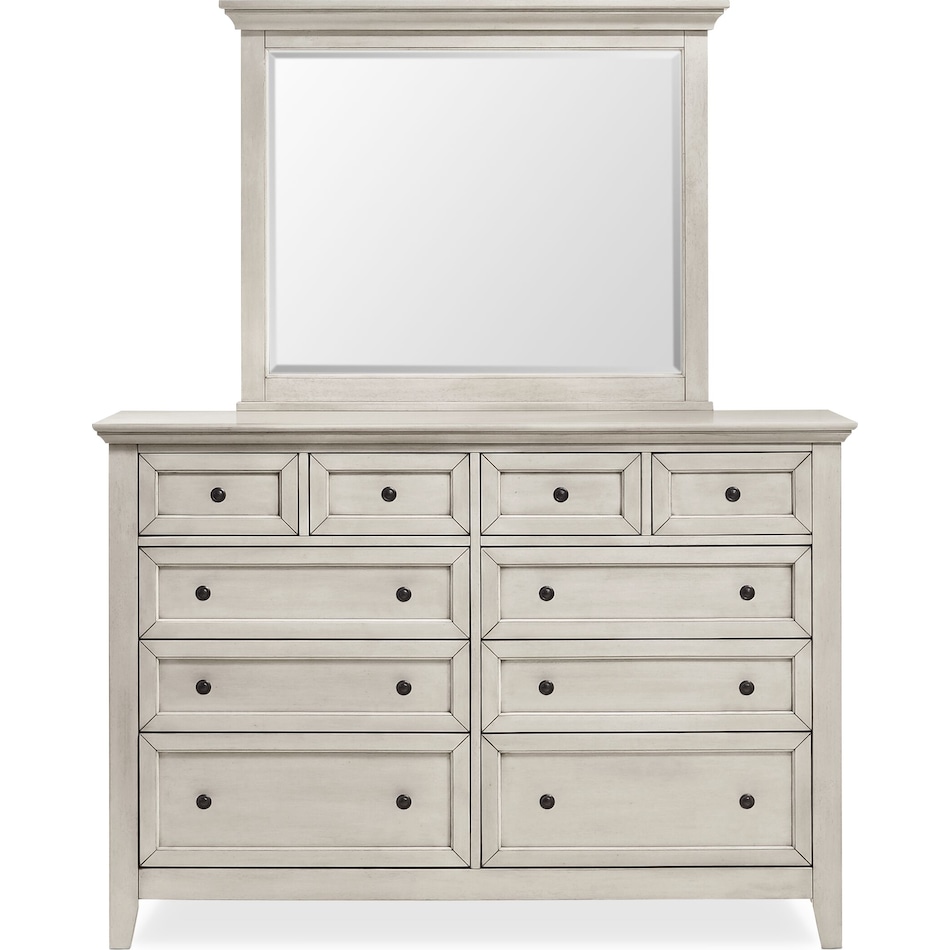 lincoln white dresser & mirror   