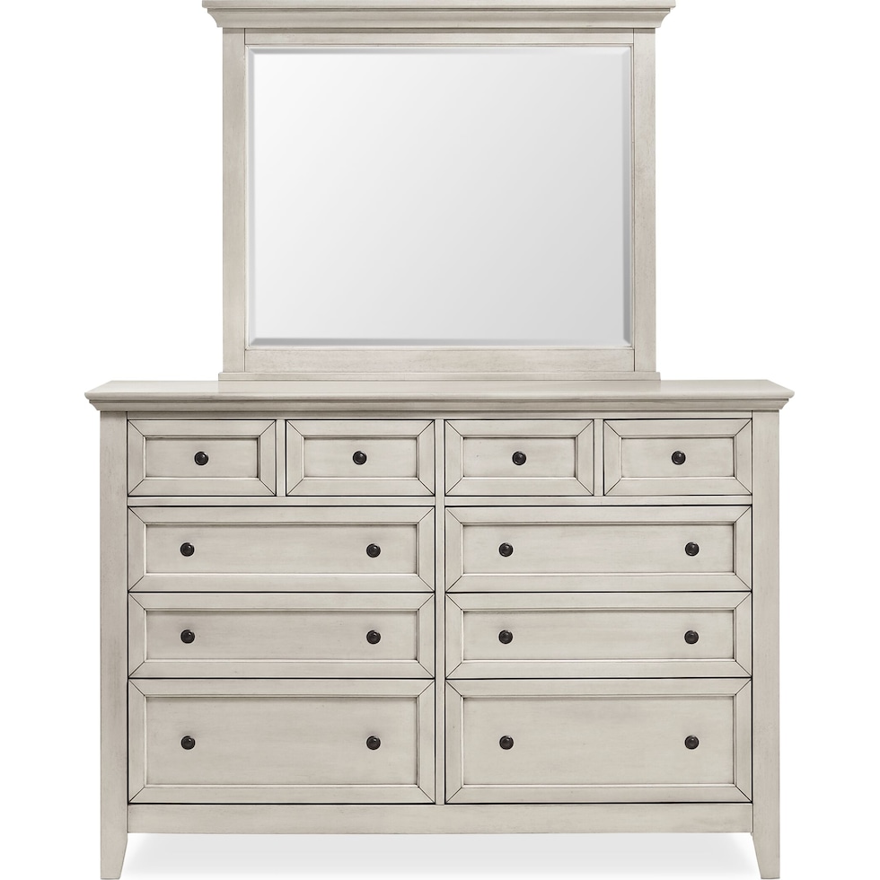 lincoln white dresser and mirror   