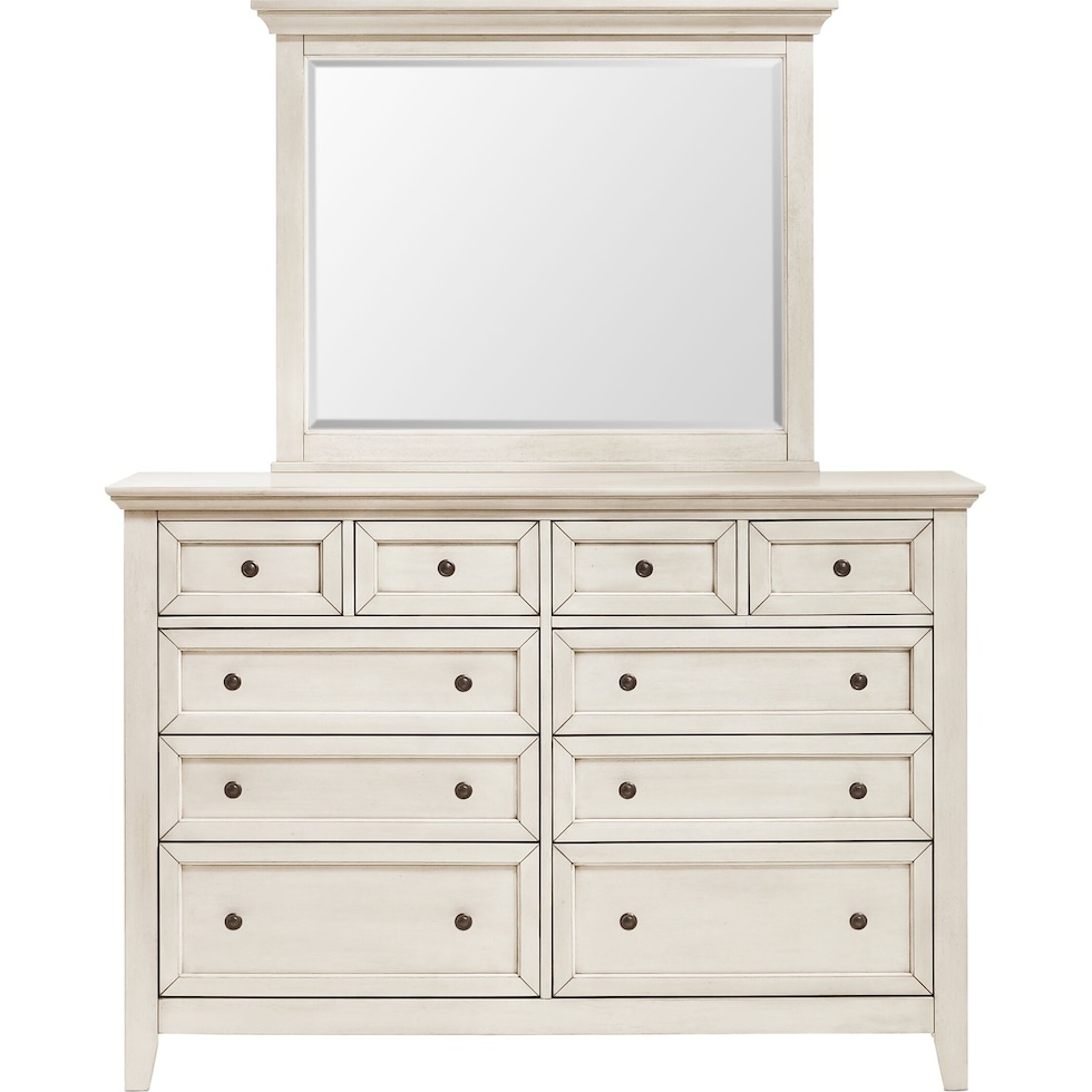 lincoln white dresser and mirror   