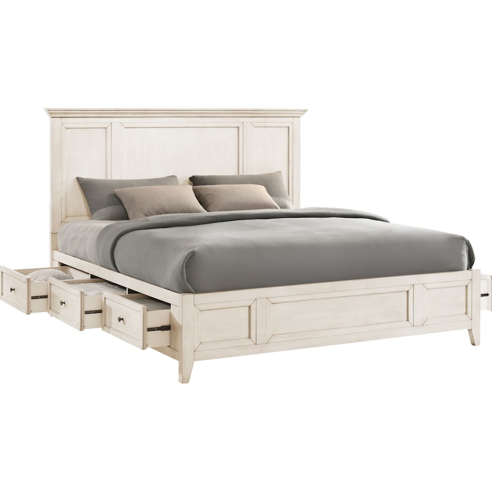 lincoln white king bed   