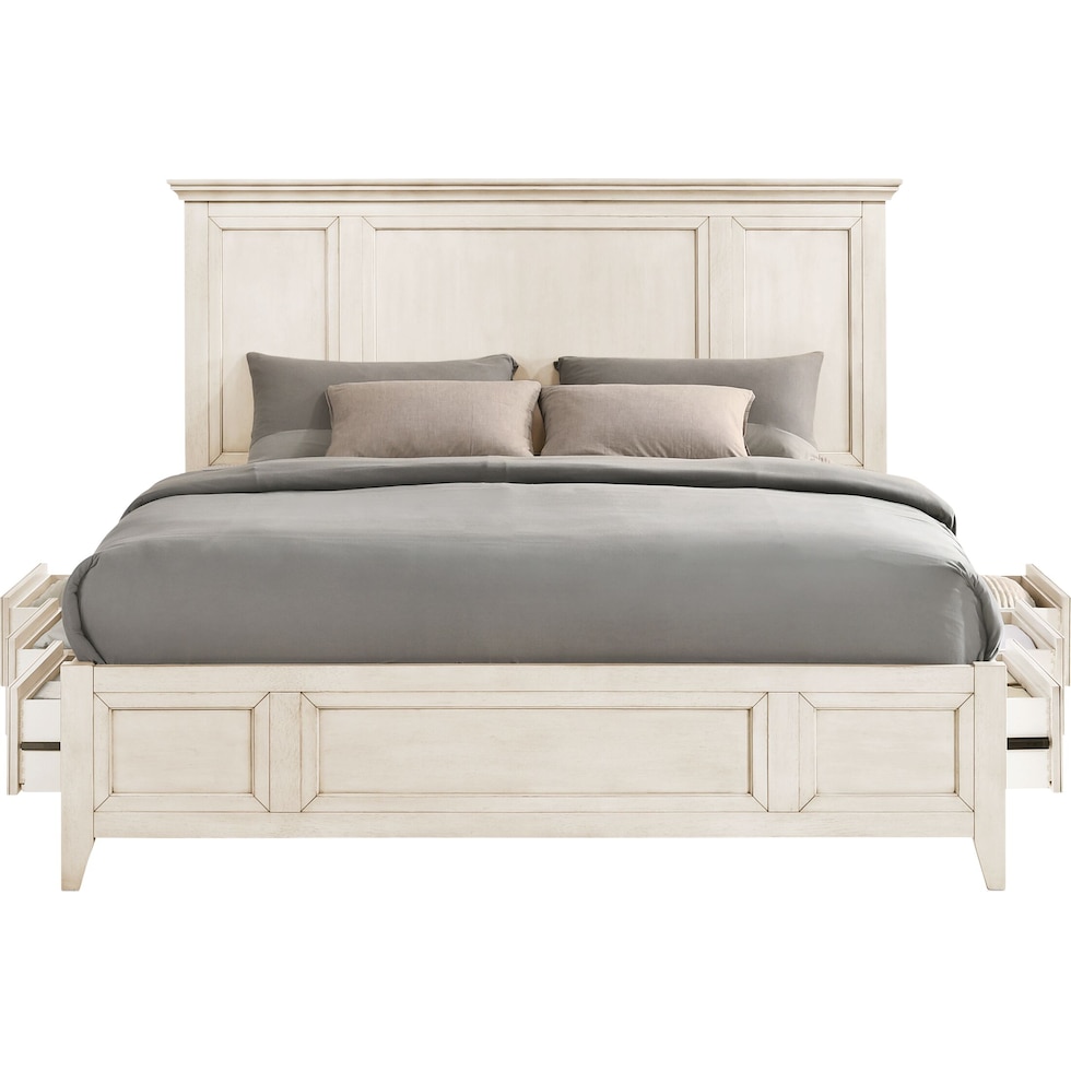 lincoln white king bed   