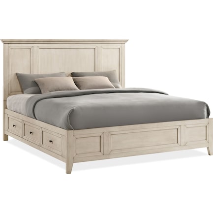 Lincoln Queen Storage Bed - White