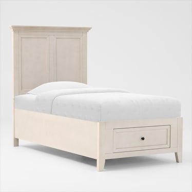 Lincoln Solid Wood Twin Youth Storage Bed - White