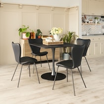 linea black dining chair   