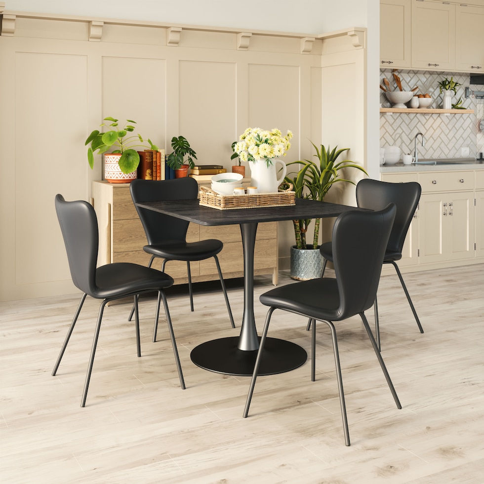 linea black dining chair   