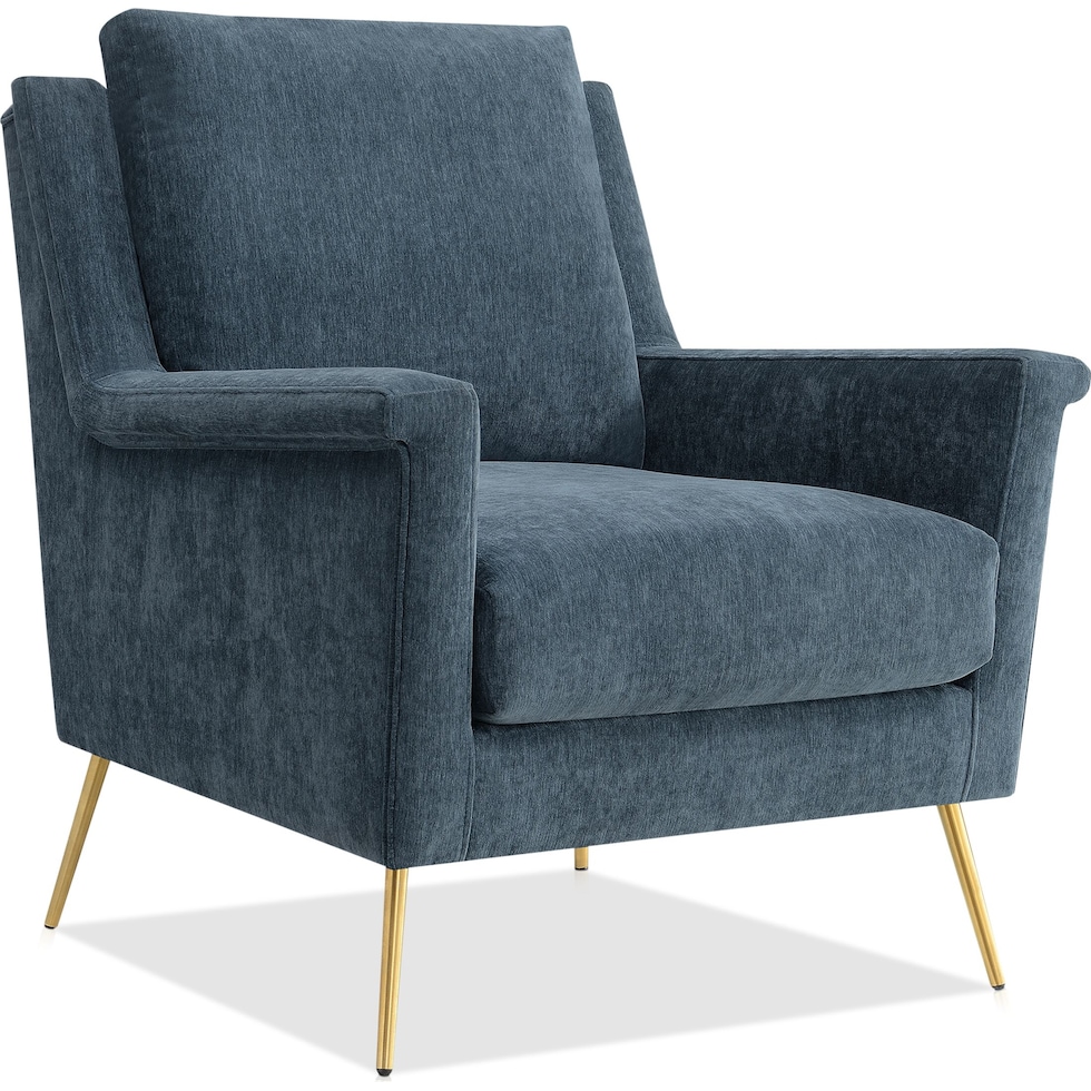 linn blue accent chair   