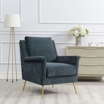 linn blue accent chair   
