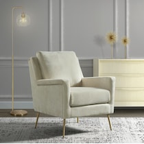 linn white accent chair   