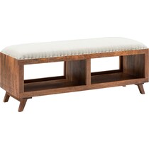 linny dark brown storage bench   