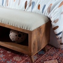 linny dark brown storage bench   