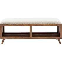 linny dark brown storage bench   