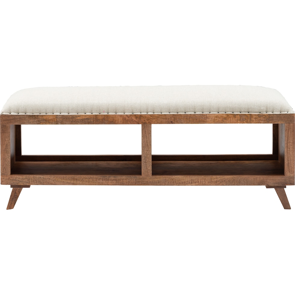 linny dark brown storage bench   