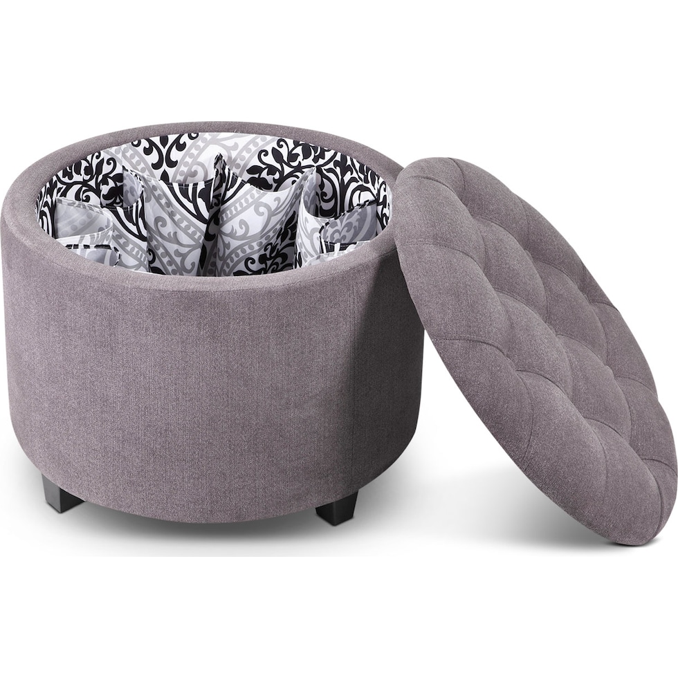 lisbon gray ottoman   