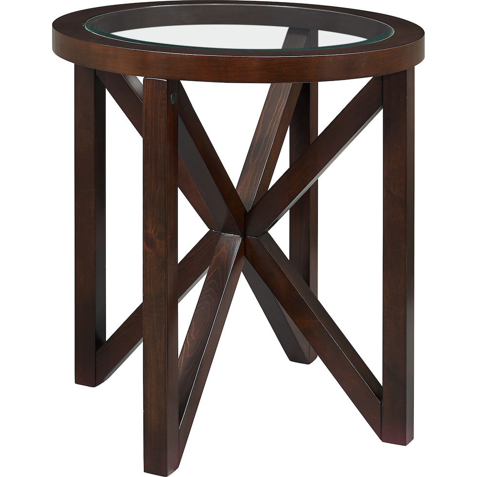 livy dark brown  pc occasional tables   