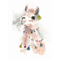 llama pink wall art   