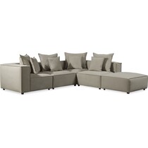 logan gray  pc sectional and ottoman   