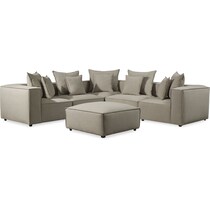 logan gray  pc sectional and ottoman   