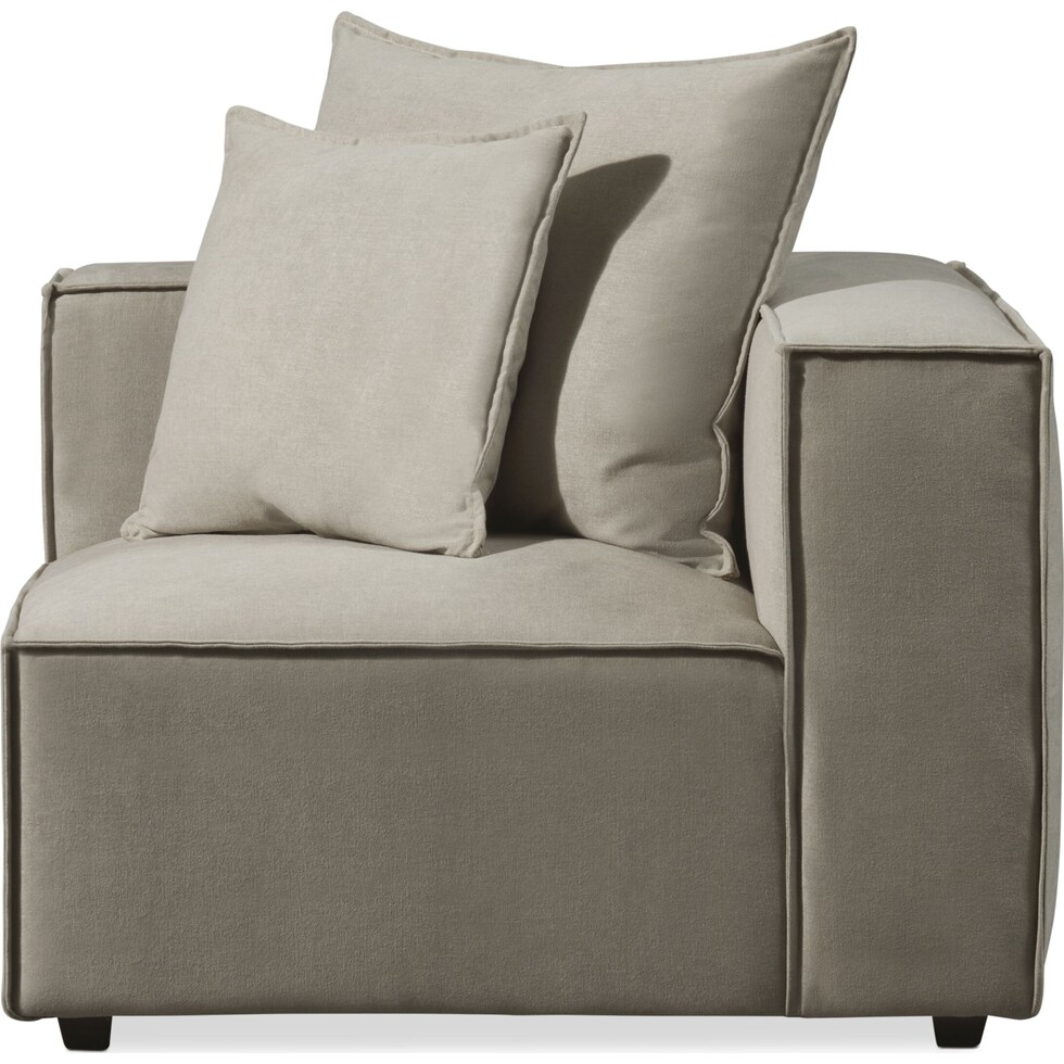 logan gray corner chair   