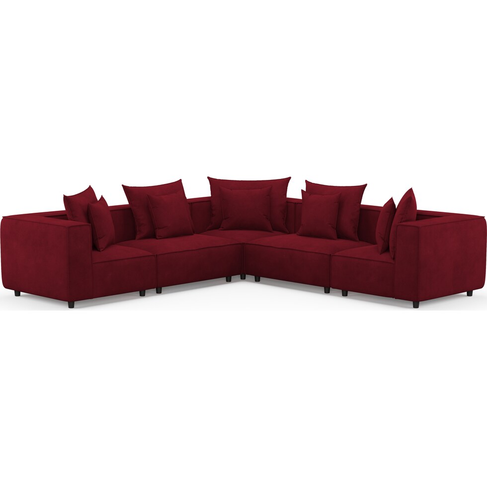 logan red sectional   
