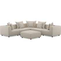 logan white  pc sectional and ottoman   